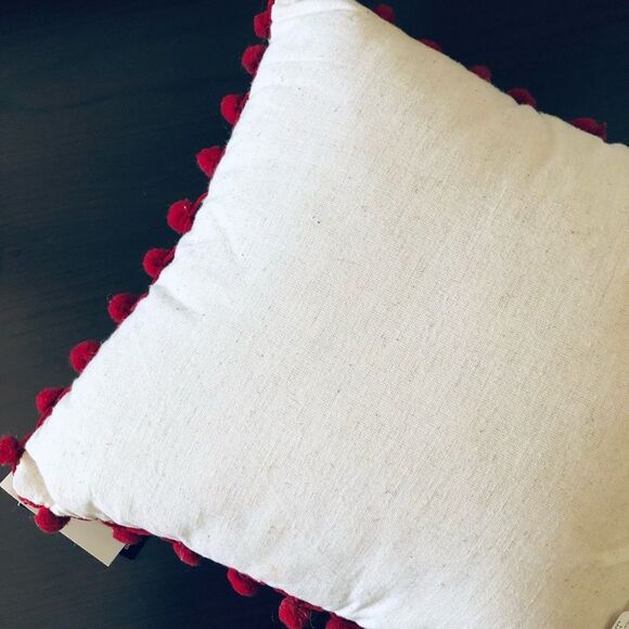 Christmas Dachshund Reindeer Dog Sleigh Beaded Holiday Decor Throw Pillow - Picture 2 of 3